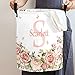Personalized Kids Collapsible Laundry Hamper Custom Foldable Baby Girls Laundry Basket with Names Custoized Nursery Hamper for Girls Pink Floral