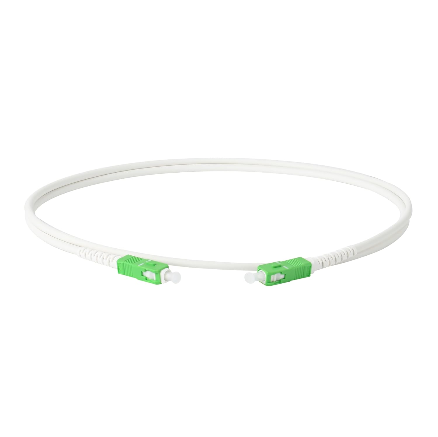 SpeedyFiberTX 1-Pack 1 Meter SC/APC to SC/APC 3.0mm White Simplex Riser OFNR Fiber Patch Cable, Made with Corning SMF-28 Singlemode 9/125um Ultra Fiber, OS1/OS2 Compatible