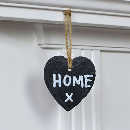 Nicola Spring Small Hanging Decorative Heart Slate Tag - Box of 6