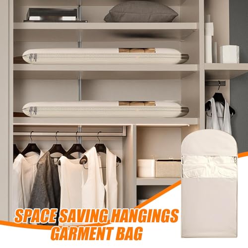 Garment Bag - Velvet Closet Storage Bag | Hangable Clothing Dust Bags With Self-Compression Zipper | Closet Garment Organization Covers For Home Bedroom College Dorm Apartment2