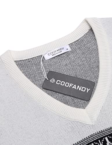 Coofandy Men Christmas Ugly Dress Sweater Funny Knit White Festive Santa Pullover #TOP4