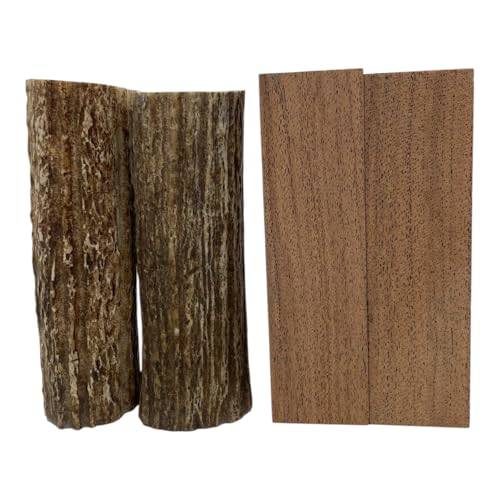 Deluxe Pen Turning Kit - 2 Mesquite Blanks & 2 Deer Antler Pen Blanks for Woodturning (Pen Turning Supplies) Lathe Woodturning