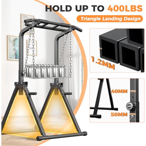 Image of ZENOVA Pull Up Bar, Multi-Function Pull Up Dip Bar Station, Home Gym Workout Strength Training Equipment for Men Women Muscle Building