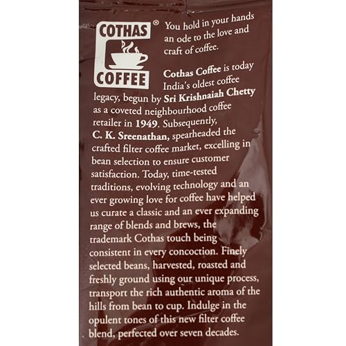 Image of Cothas Deccan Brew Strong Filter Coffee Powder | Roasted & Blended Signature Mix of 53% Coffee & 47% Chicory | Traditional South Indian | Rich Aroma & Strong Taste | 200g Pack