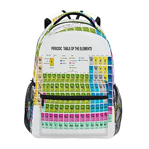 Mochila de viaje para laptop, tabla periódica de los elementos, bolsa de libros universitarios, iPad, tablet, mochila de hombro para hombres, mujeres, niñas, niños, senderismo, mochila de día