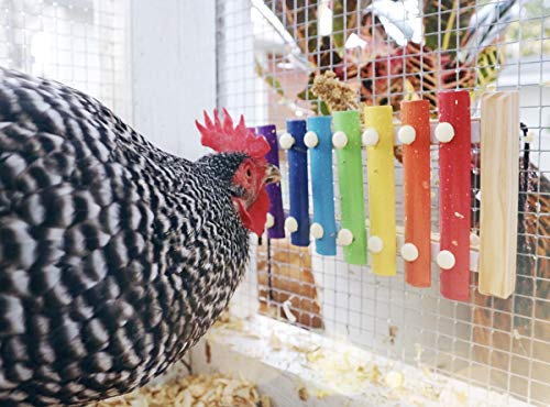 Vehomy Huhn Xylophon Spielzeug für Hennen Holz Xylophon Spielzeug mit 8 Metallschlüsseln Hühnerstall Peckspielzeug… – Bild 5