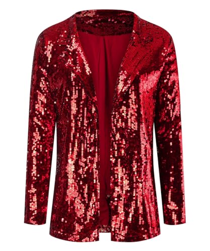 Sequin Blazer for Women Evening Sparkle Sequins Open Front Long Sleeve Dressy Blazer Jacket3