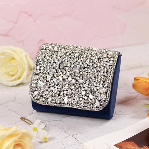 Image of THE TAN CLAN Kavya Beige Flap Over Bag Clutch Purses Luxury Evening Handbags with Handle