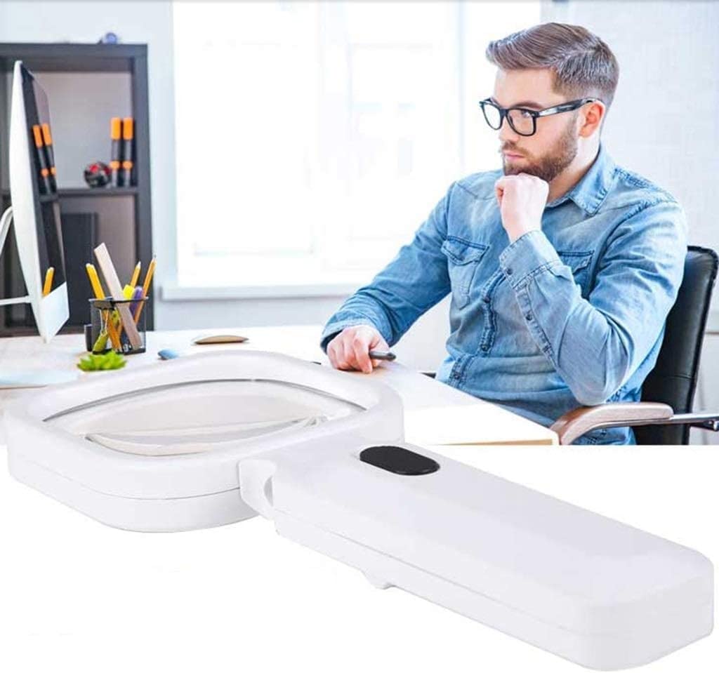 Lupa de Pantalla, Lupa de 10 aumentos, Espejo Auxiliar de 3 aumentos, Espejo Principal, lámpara de Alta Potencia, Lupa de Mano con luz LED, Doble Comodidad.
