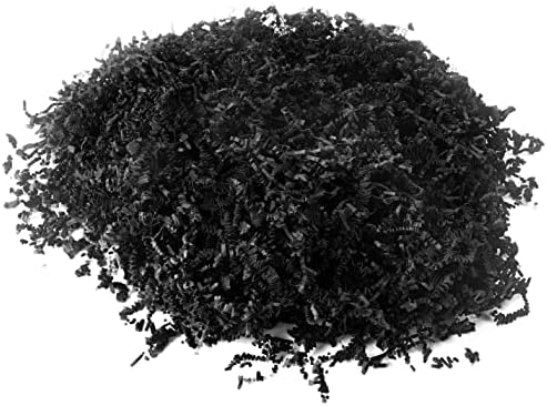 Box.it.pack.it Shredded Crinkle Zigzag Kraft Paper, Black, 1kg,CC_Black_1KG