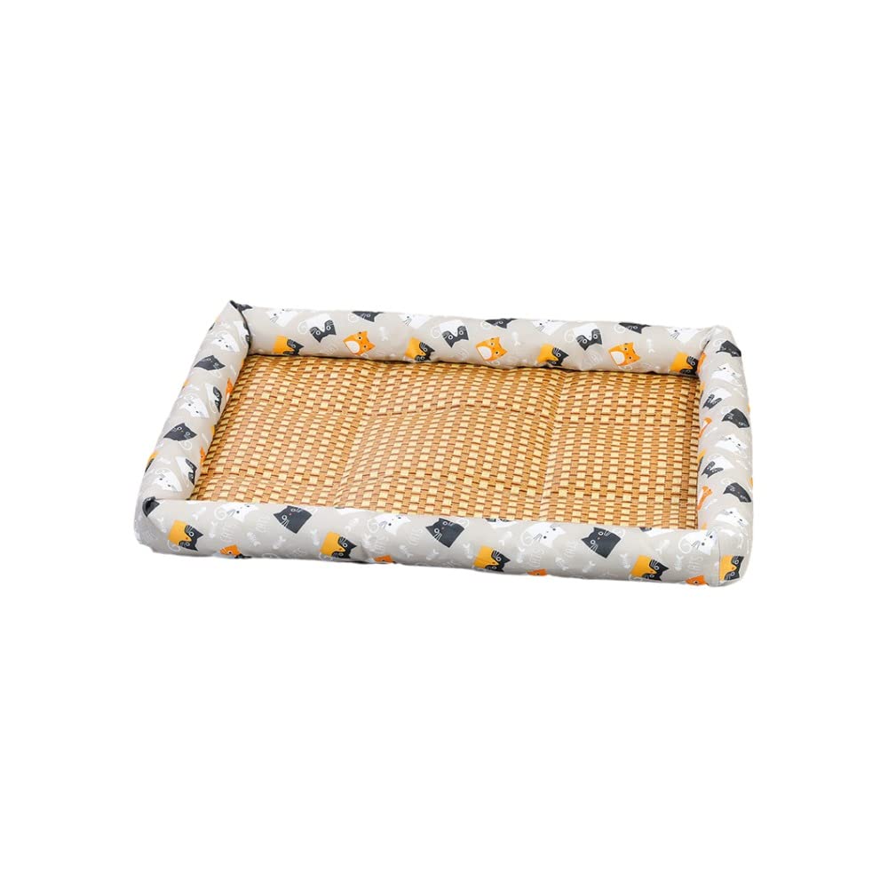 SEOUGEE Pet Cat Cooling Bed mattress, Dog Sleeping Mat Pad Washable Soft Comfy Anti Slip Puppy Beds Size 70 * 55cm, Grey