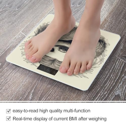 Báscula digital de baño con capacidad 400 lb y pantalla LCD miniatura 5