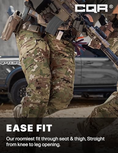 Image of CQR Men's Tactical Pants, Water Resistant Ripstop Cargo Pants, Lightweight EDC Work Hiking Pants, Outdoor Apparel