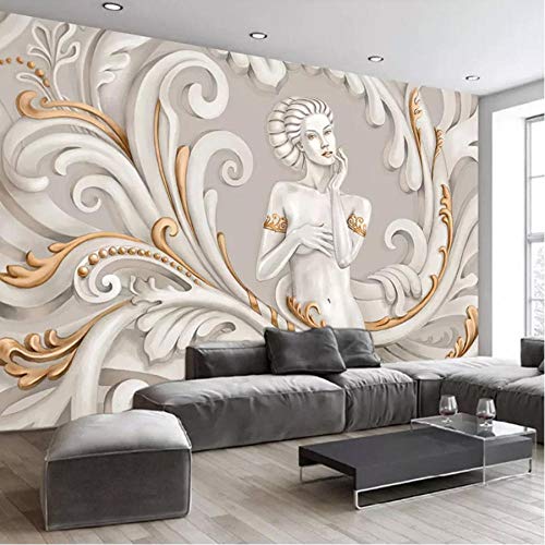 Clhhsy Decorative Mural Custom Any Size 3D Wall Mural Wallpaper For Bedroom Walls Beauty Angel 3D Embossed Living Room Home Decoration Art Wall Painting-450X300Cm #TOP1