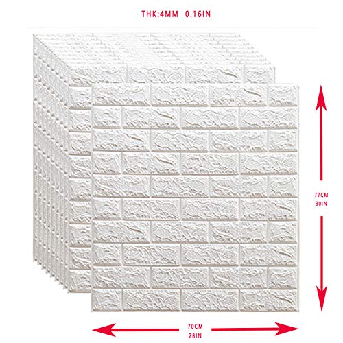 Papier peint adhésif 3D effet brique lavable et isolant pour murs intérieurs