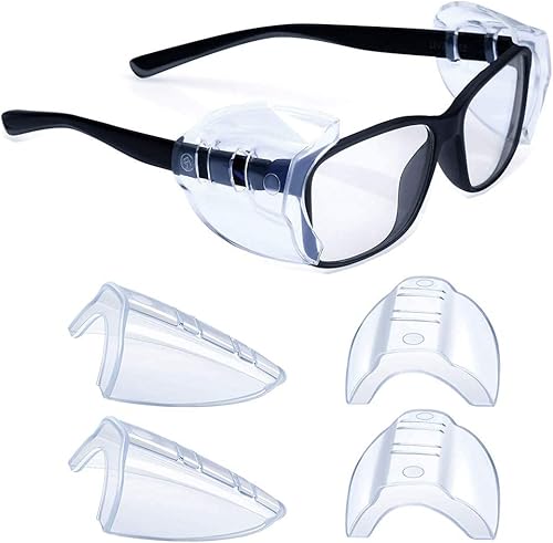 KMDJG - 2 pares de protectores laterales para lentes, protectores laterales transparentes, se adapta a lentes medianos a grandes