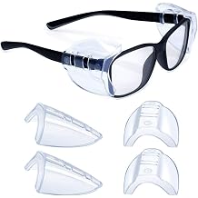 KMDJG 2 Pairs Glasses Side Shields,Slip on Clear Side Shields, Fits Medium to Large Eyeglasses
