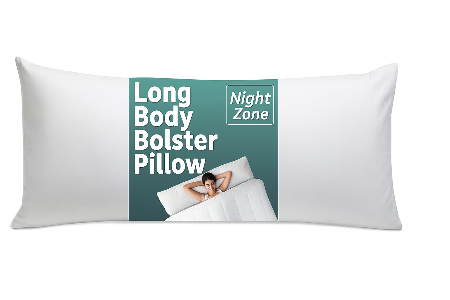 Nightzone Bolster Pillow Extra Filled 100% Virgin Hollow Fibre Bolster Pillows For Maternity Nursing Back And Neck Support (5Ft King)