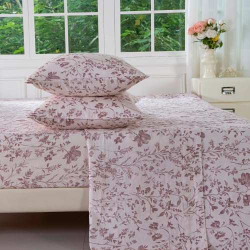 Image of FADFAY 100% Muslin Cotton Double Gauze Sheet Set, King Size, 4 Pieces