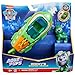 PAW PATROL, Aqua Pups - Basis Fahrzeug Spielzeugauto im Sägefisch-Design mit Rocky Welpenfigur, Spielzeug geeignet für Kinder ab 3 Jahren