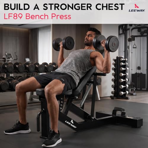 Image of Leeway LF97 Bench Press for Home Gym Table | Adjustable Gym Bench for Home| Heavy Duty Multi Incline Decline Flat Steel Workout Station | Commercial Grade Multipurpose Foldable Exercise Table (Black, Bench LF97, 1)