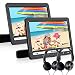 NAVISKAUTO 10.1" Dual Screen Portable DVD Player, Twin Mobile DVD Players for Car with 5-Hour Built-in Rechargeable Battery, USB/SD/MMC Inputs (Black, 2 X DVD Player)