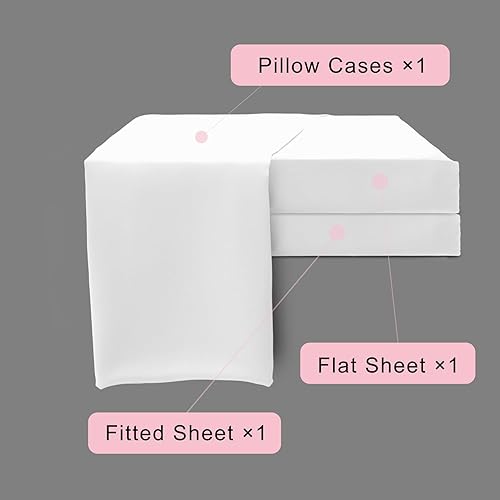 Miniatura 10 de Juego de sábanas de 100 % bambú de 4 piezas, 4 piezas, 400 hilos, 100% bambú, frescas, transpirables, suaves y sedosas en tejido satén para