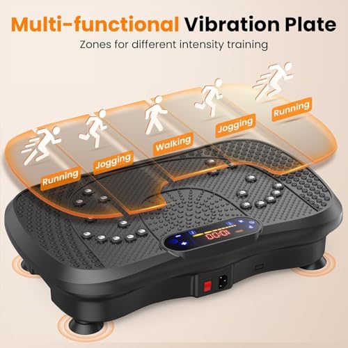 Image of Vibration Plate Exercise Machine with Resistance Bands & Remote - Full Body Workout Platform for Weight Loss, Toning & Fitness - Home Gym Equipment for Women & Men