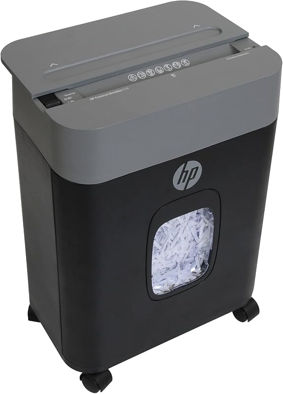 Trituradora de papel de corte transversal, 8 hojas con tapa deslizante para oficina en casa | Trituración segura con corte transversal, diseño superior deslizante, cesta extraíble, ruedas giratorias, uso compacto y en la oficina en casa