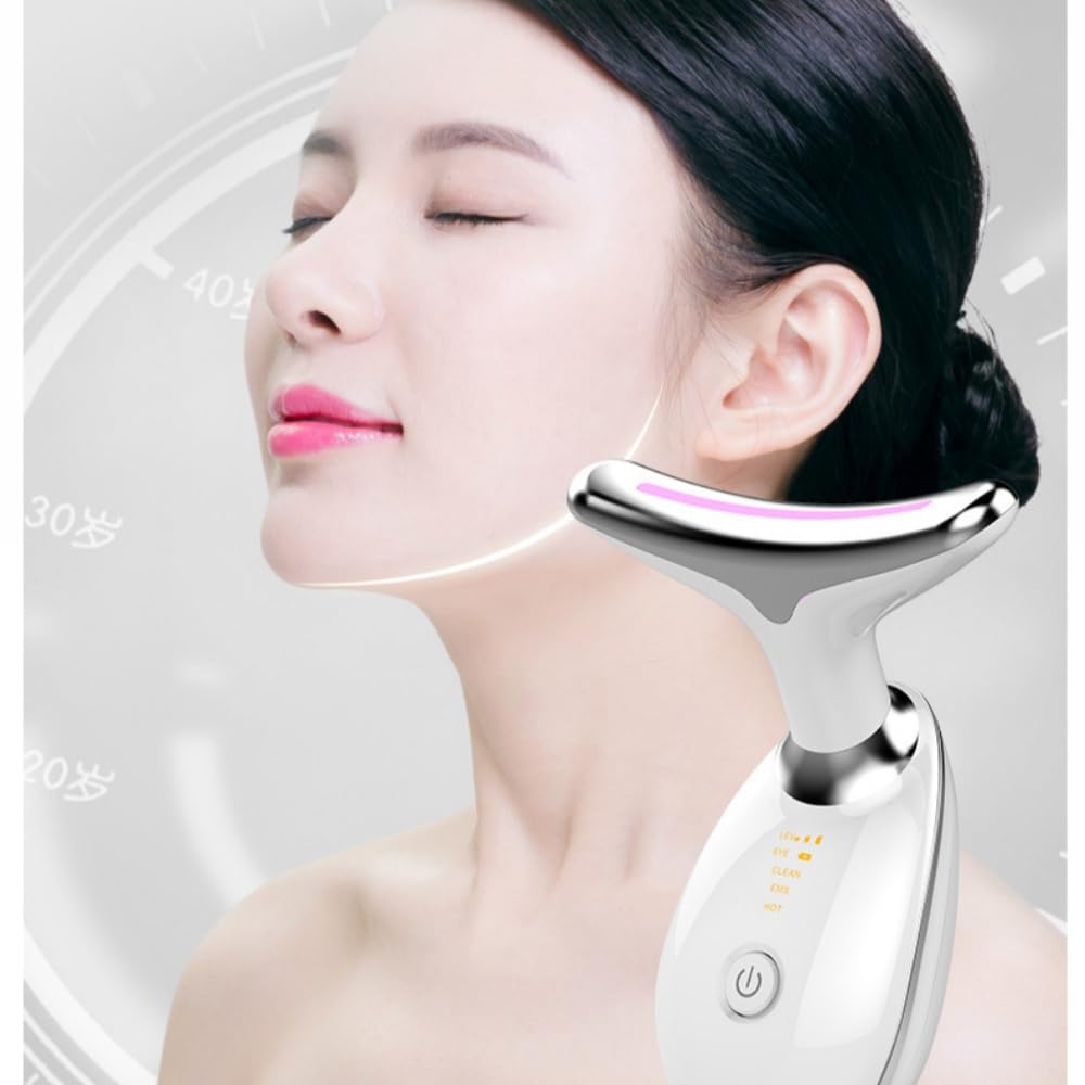 Vespera Clear & Lift Gesichtsmassagegerät - 7 Farben LED,3 Modi, Konstante Erwärmung, V - Shape & Doppelkinn Entfernung, für Damen & Herren