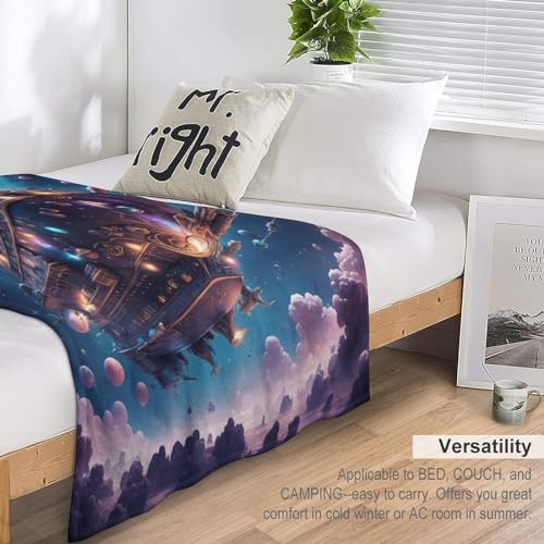 Couverture quatre saisons flannel vaisseau spatial jeté de canapé chaud - 6