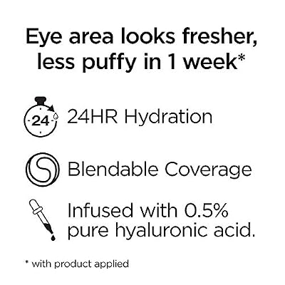 LOreal Paris True Match Eye Cream in a Concealer, 0.5% hyaluronic acid, Light C3-4, 0.4 fl. oz.