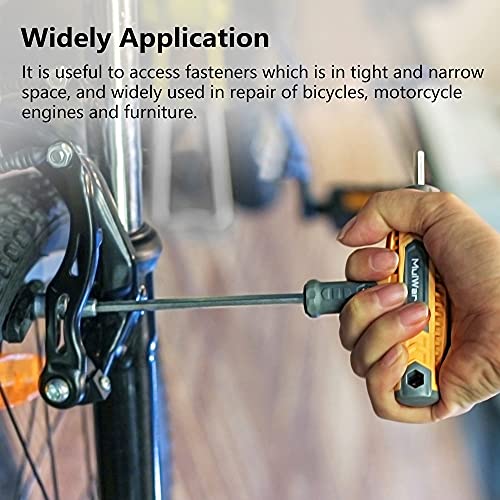 Mulwark 14 Pc T-Handle Allen Wrench Set Metric And Standard, T Handle Hex Key Set, Long Hex Driver Set With Wall-Mounted Storage Box, Clear Marking, Two-Tip Design And Chamfered Tips #TOP5