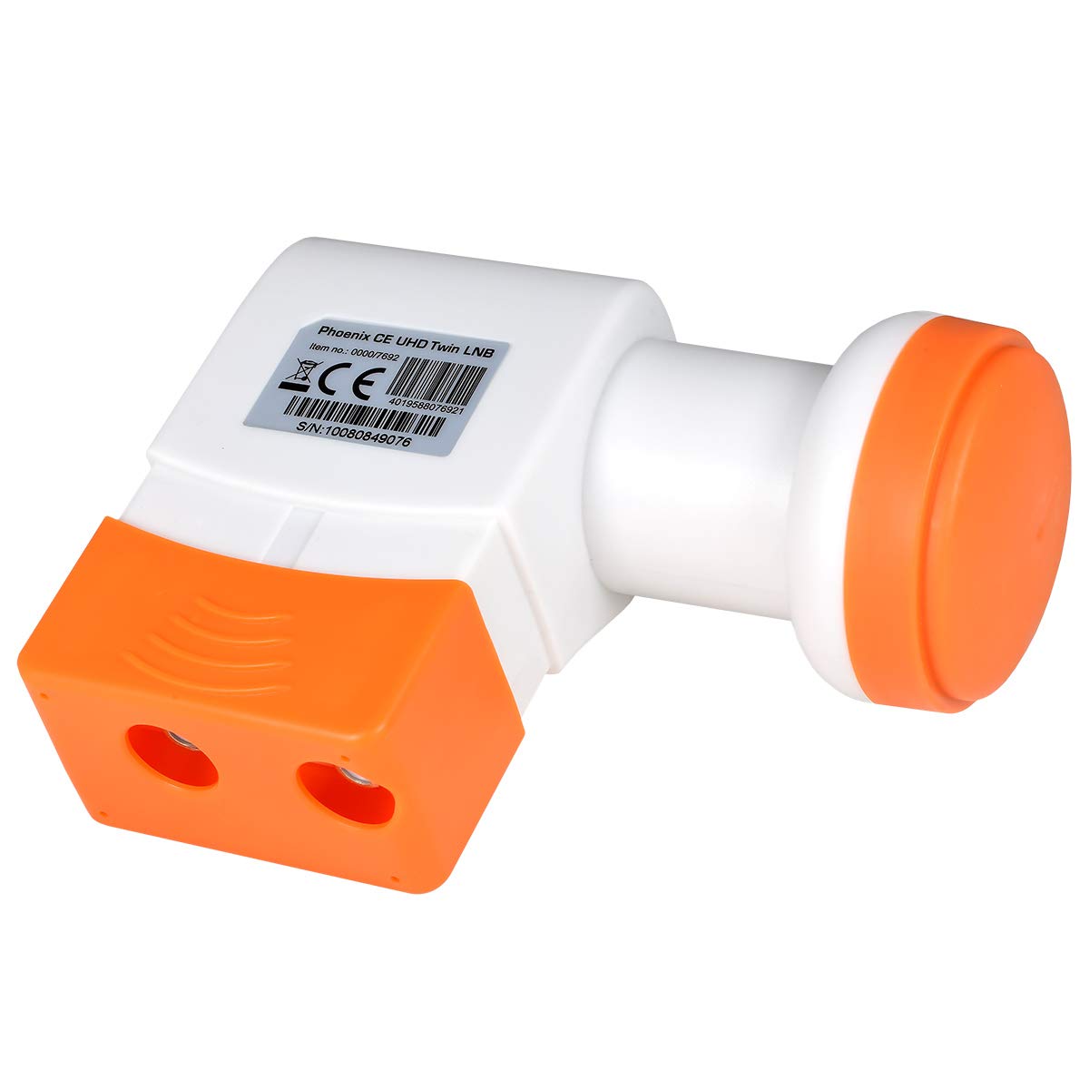TechniSat Twin LNB numérique ► 2 récepteurs ► Connexion directe universelle Phoenix CE UHD Full HD HDTV 3D 4K + protection contre les intempéries en kit avec 2 fiches F plaquées or gratuites.