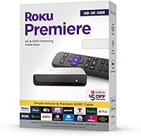 Vista 1 de Roku Premiere Streaming Media Player HD/4K/HDR Simple Remote and Premium HDMI Cable, Black & Bundle Swanky Cables HDMI Cable, 3920R