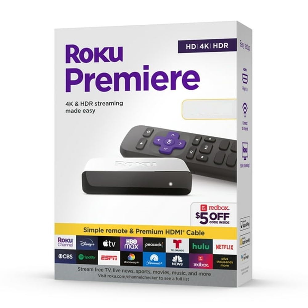 Buy Roku Premiere Streaming Media Player HD/4K/HDR Simple Remote and