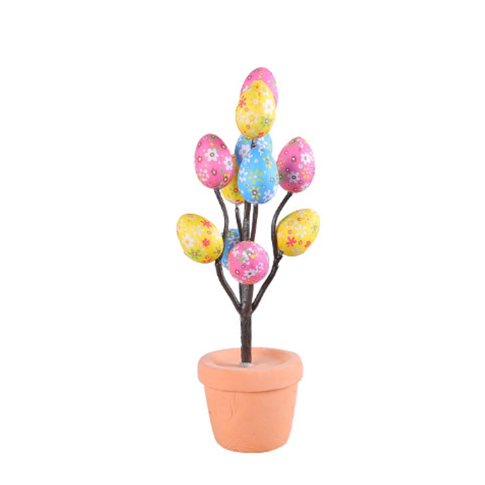 Xinsheinelry Decoration Tabletop Easter Tree Simulated Potted Plant with Foam Eggs for Home, School, and Mall Easter Ornament