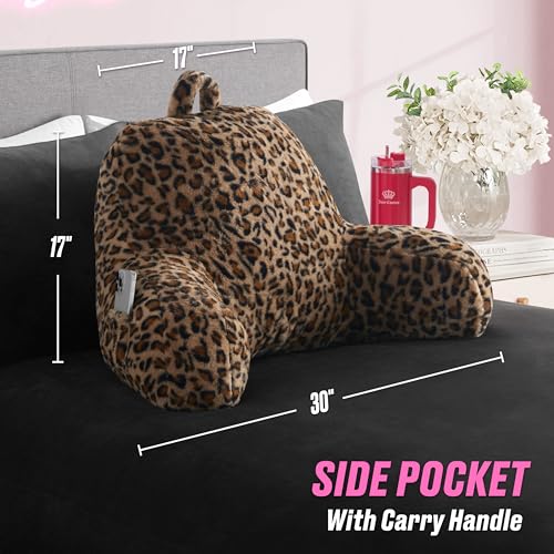 image for Juicy Couture Faux Fur Leopard Backrest Pillow - 30