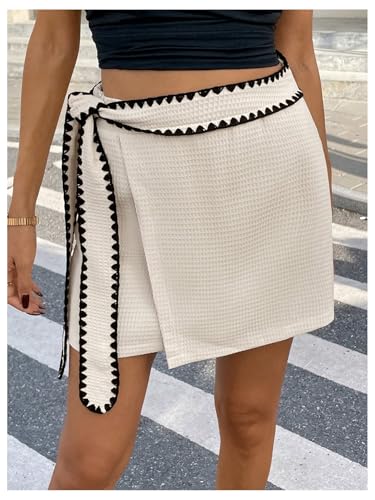 MakeMeChic Women's High Waist Tie Side Skirt Wrap Work Office Short Skirts3