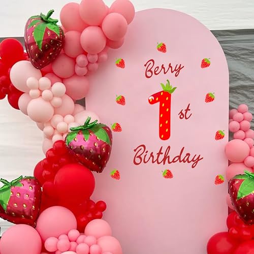 Vinilo Decorativo Cumpleaños 1 Año Tema Fresa miniatura 3