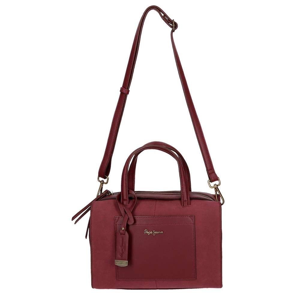 Pepe Jeans Lorain Bolso Bowling Rojo 28x21x14 cms Piel Sintética