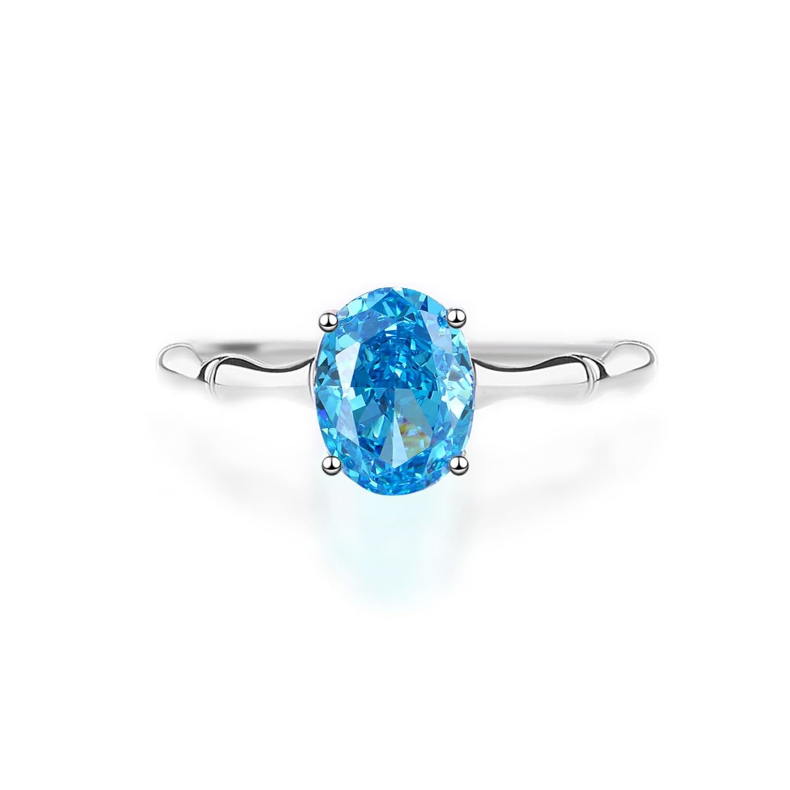 Alianzas de oro blanco, anillo de compromiso, oro auténtico, solitario, 2 ct, sin piedra, anillos de banda de oro para mujer