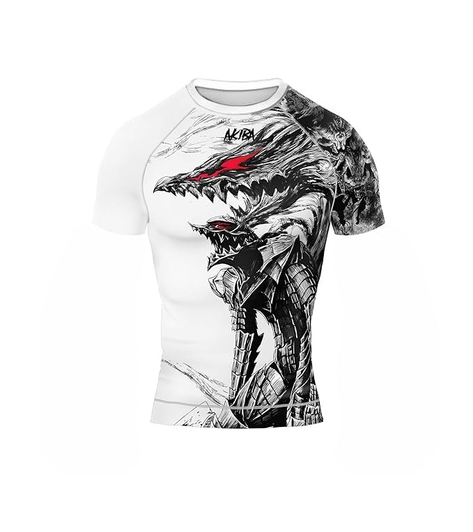 Image of AKIBA Half Sleeve Skins Performance Fit Compression for MMA, BJJ Rash Guard,Gym, Running, Cycling