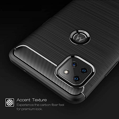 Image of NPRC Hybrid Ultra Slim Protective Case TPU Non-Slip Carbon Fiber Texture Shockproof Case Cover for Moto G 5g - Black