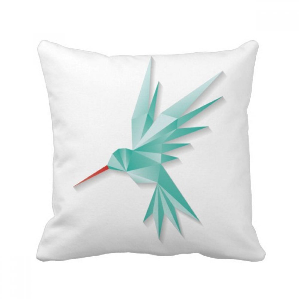 Coussin origami flamant rose 40x40 motif géométrique abstrait oreiller canapé multicolore