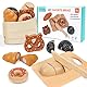 XIAPIA Kinderküche Zubehör aus Holz, Spielküche Zubehör Brot zum Schneiden mit Schneidebrett und Brotmesser, Bäckerei Lebensmittel Kinderspielzeug Rollenspiel, Geschenk zum Geburtstag Junge Mädchen