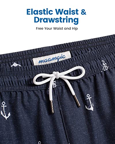 Image of maamgic 5inch Mens Swim Trunks with Compression Liner 2-in-1 Swimming Shorts Stretch Quick Dry with Zipper Pockets