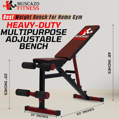 Image of Adjustable Weight Bench with 30KG Rubber Coated Home Gym Combo Kit | Complete Strength Training Set for Men & Women