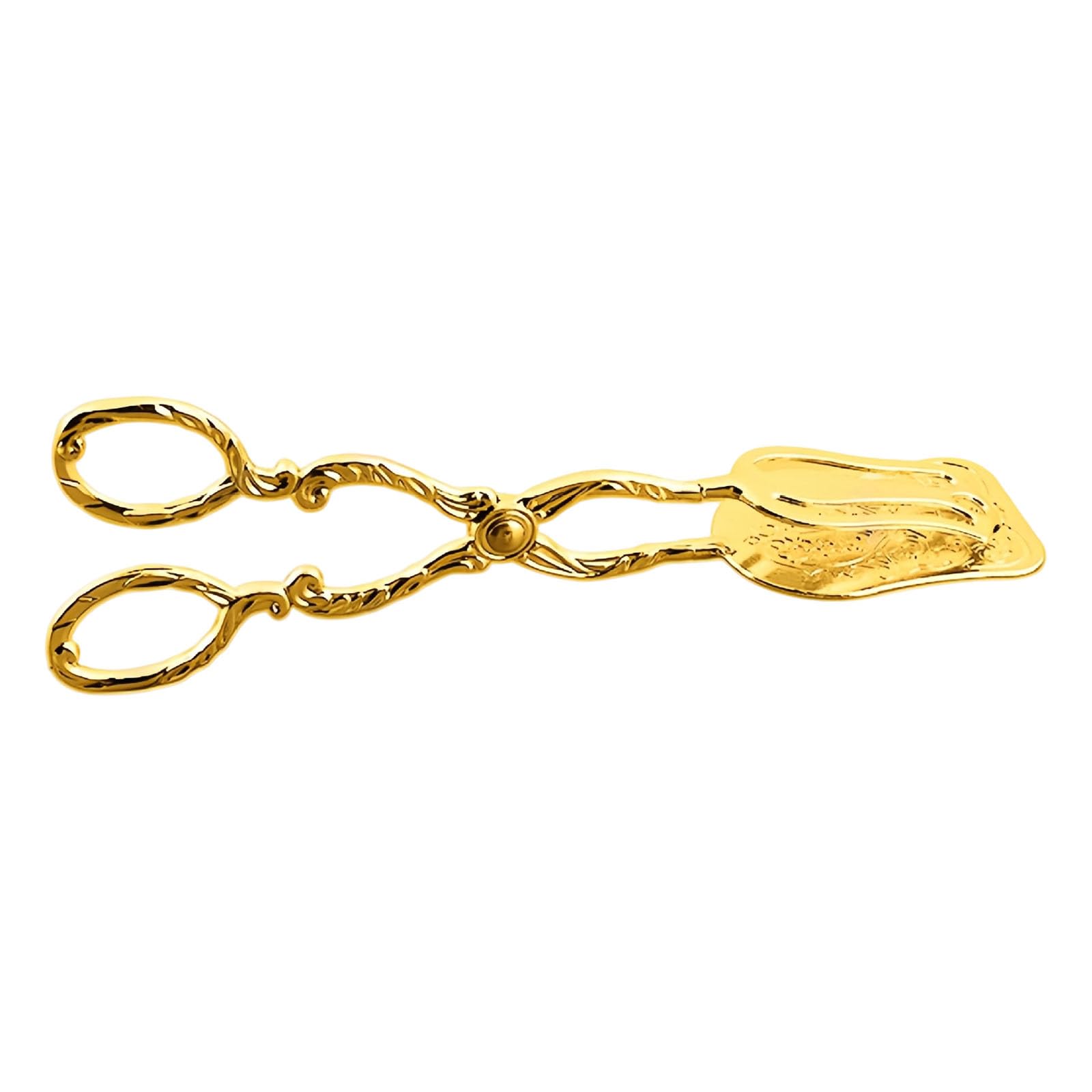 Pastry Tongs Decorative Metal Scissor Handle Vintage Embossed Server for Bread Dessert Buffet Table Kitchen Display Pastry Server Bread Pickup Dessert Picker Buffet Table Utensil Loop Handle Tong Food