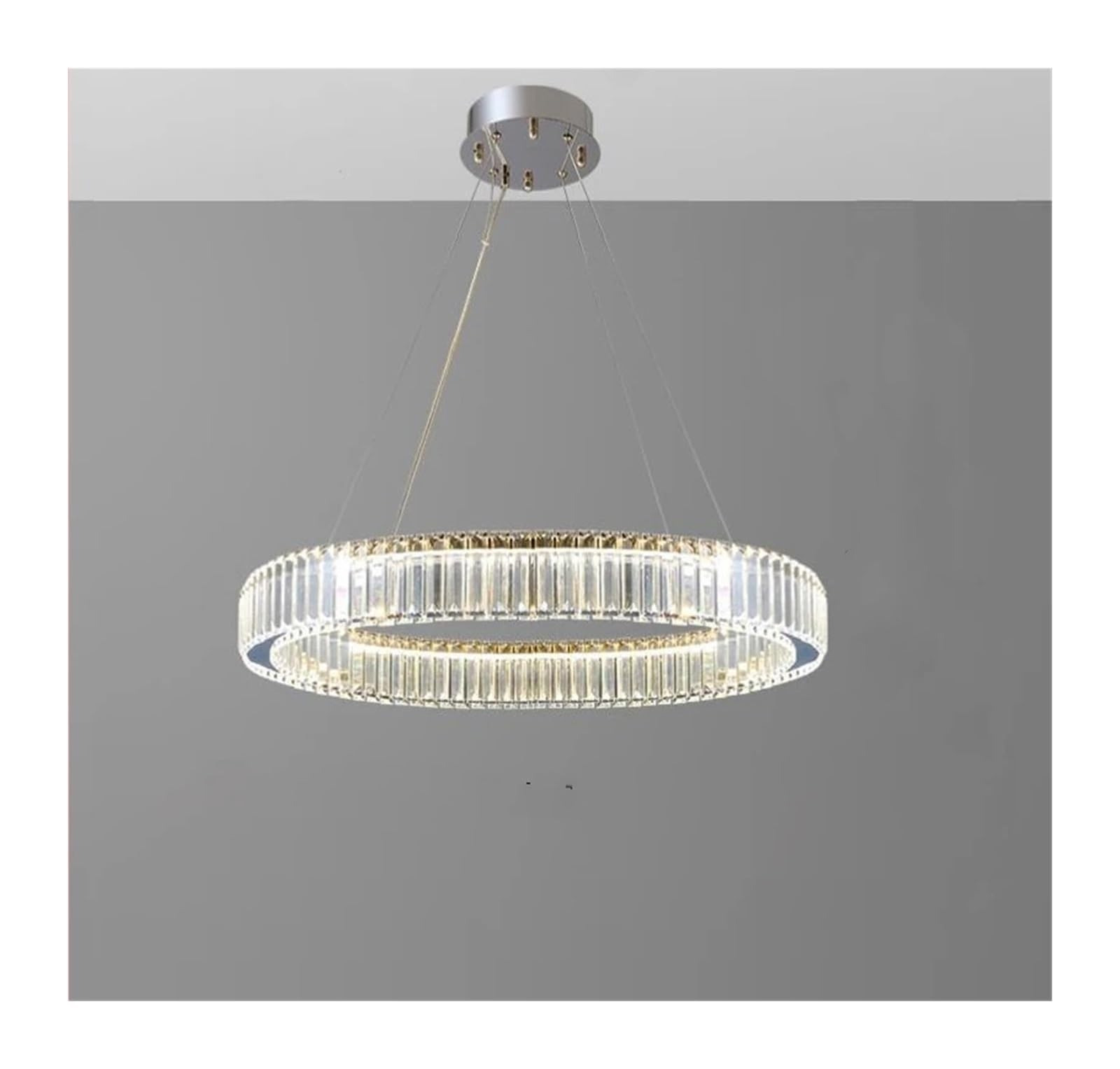 Lustre en cristal moderne à LED intégrées lumineuses pour îlot de cuisine